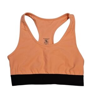 Athletic Works Light Neon Orange Racerback Sports Bra with Black Band